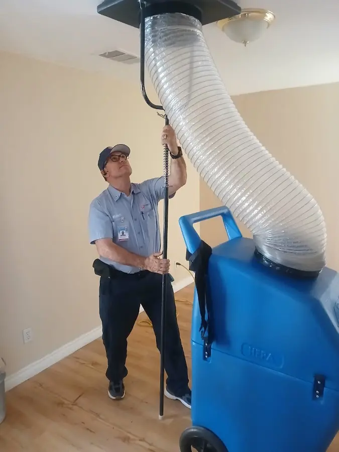 Mini Split Installation technician using HEPA equipment in Minnetrista